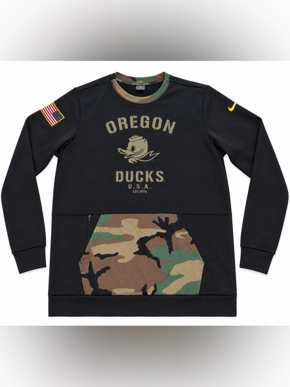Nike Oregon Ducks Salute to Service ON-FIELD Sweatshirt Men’s XL - Picture 2 of 13